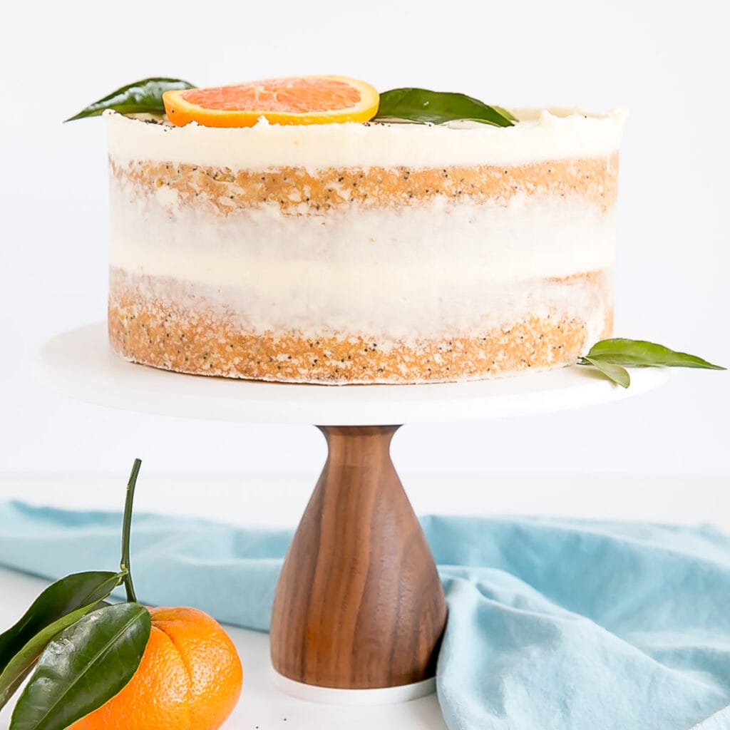 Orange Poppy Seed Cake with Mascarpone Frosting