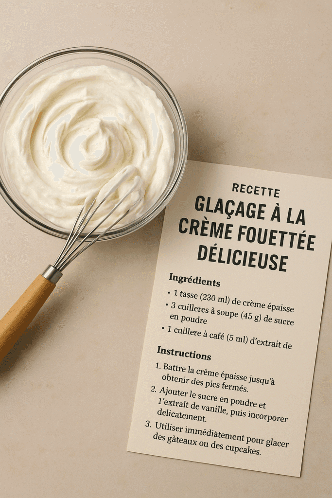 Recette de Glaçage à la Crème Fouettée Délicieuse