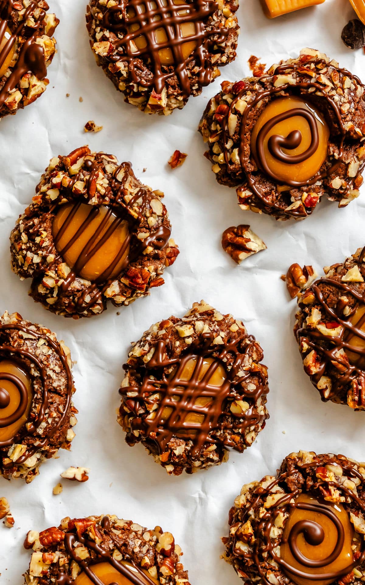 Delicious Chocolate Caramel Thumbprint Cookies Recipe