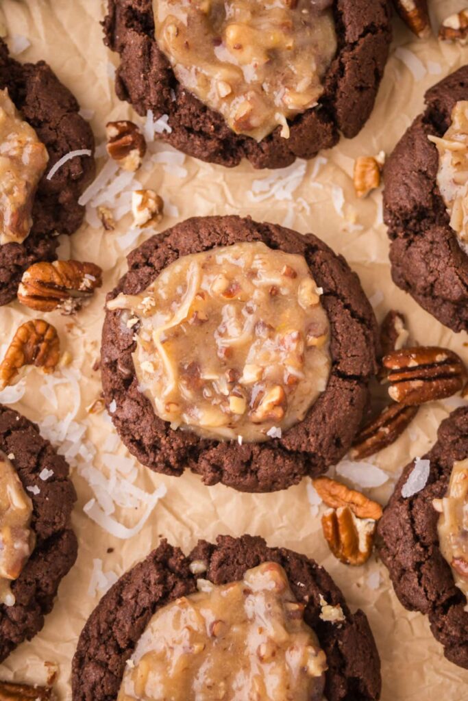 Delicious German Chocolate Thumbprint Cookies Recipe