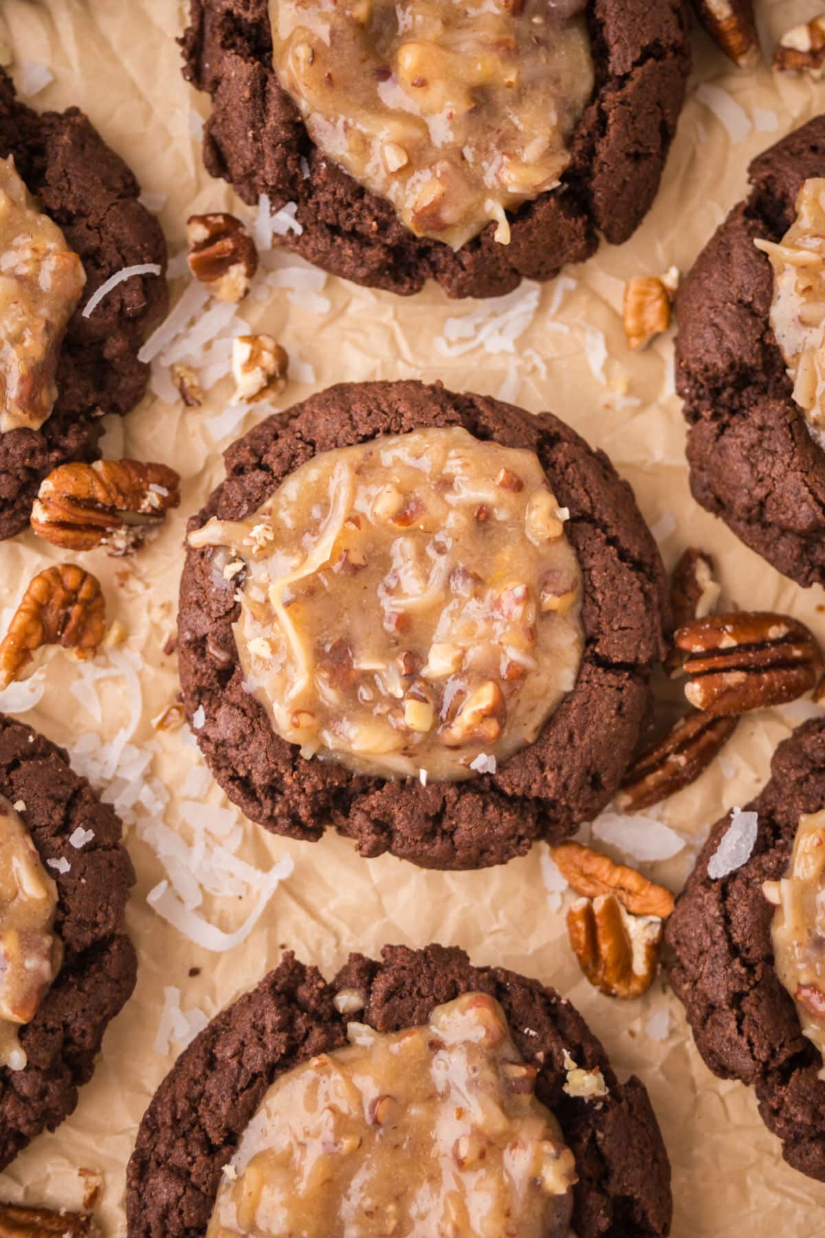 Delicious German Chocolate Thumbprint Cookies Recipe