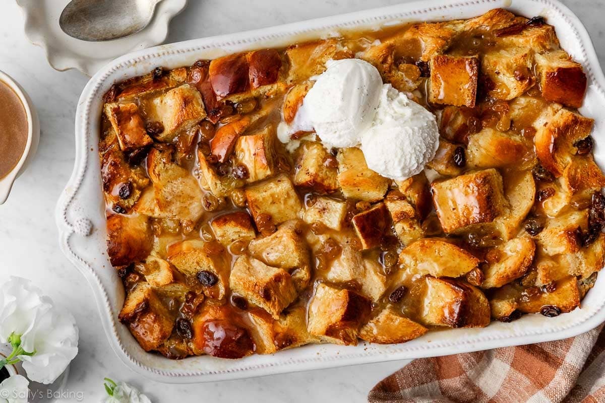 Delicious Bread Pudding with Rich Butter Rum Sauce Recipe